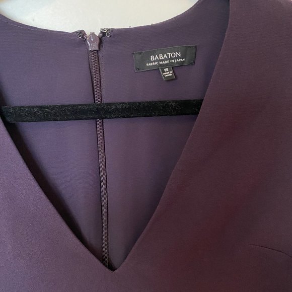 COPY - Aritzia / Babton aubergine purple crepe v-neck minidress with short slee… - Picture 4 of 8